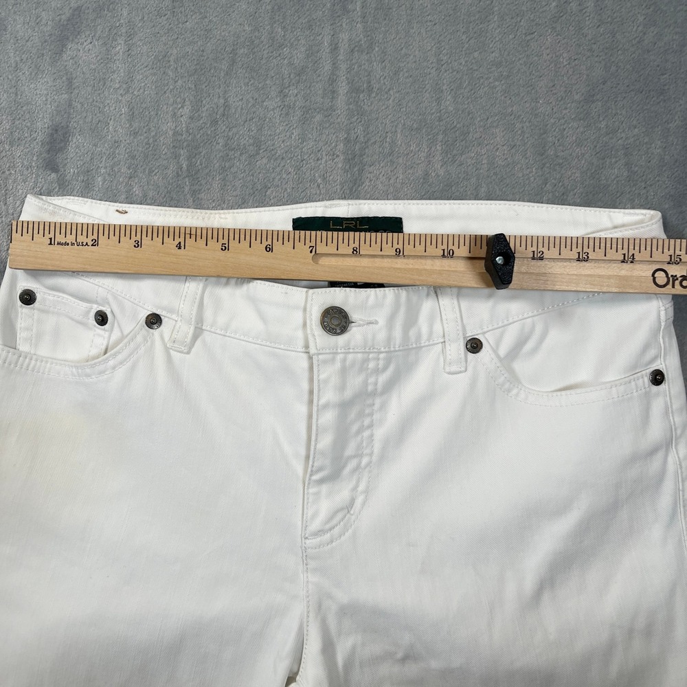Lauren Ralph Lauren Jeans 4P White Straight Leg Petite LRL Denim Pants - Picture 5 of 7